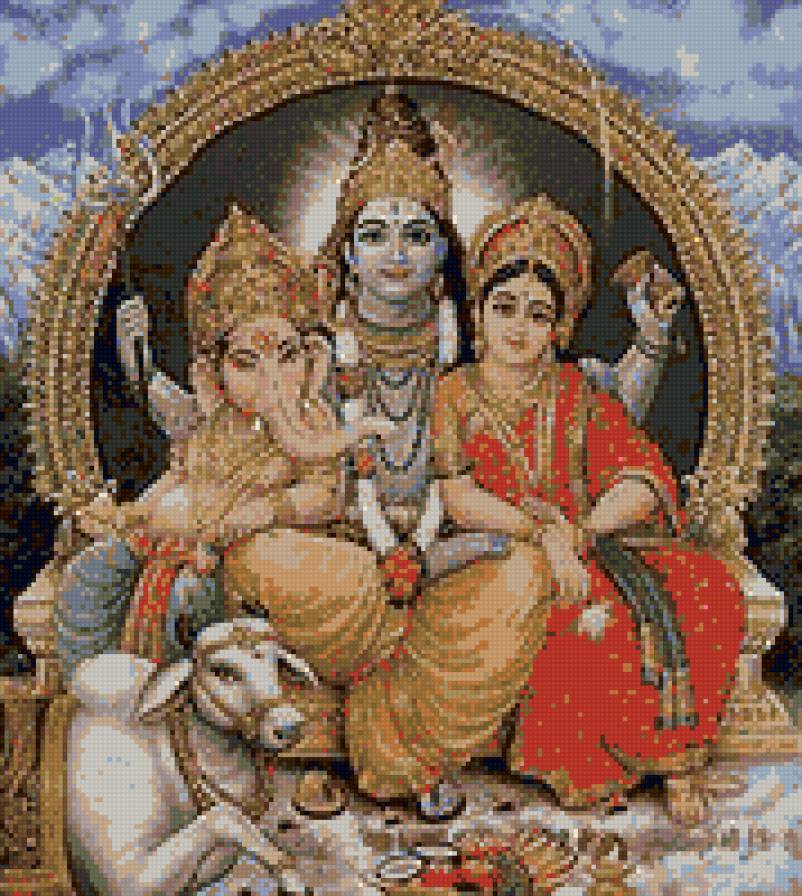 Шива, Парвати, Ганеша - предпросмотр