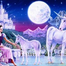 Схема вышивки «белоснежка и единорог»