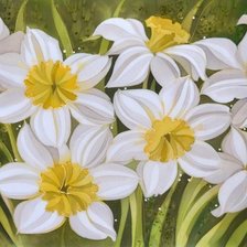 Схема вышивки «Белые нарциссы»