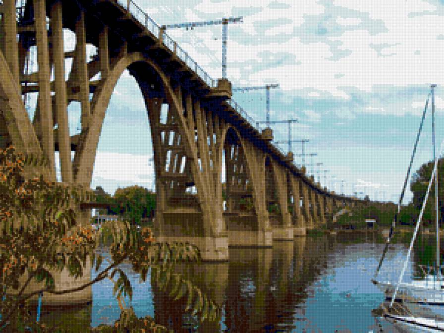 Мост на Комсомольском острове - мост, пейзаж.природа. - предпросмотр