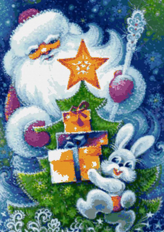 Новогодняя открытка - мороз.открытка.новый год, дед - предпросмотр