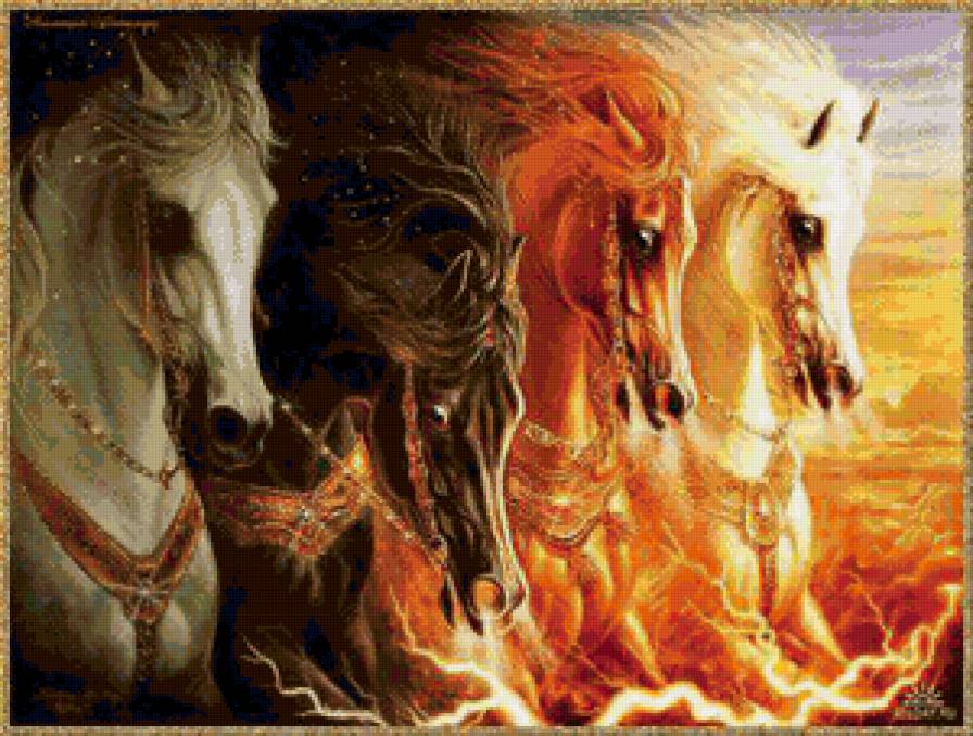лошадки - лошадки, картина, животные - предпросмотр