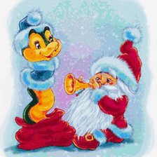 Схема вышивки «дед мороз и змея»