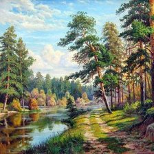 Схема вышивки «Сосны»