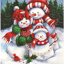 Схема вышивки «Снеговик 10»