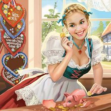 Схема вышивки «девушка.Т.Доронина»