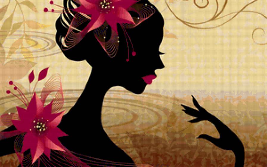 Девушка с цветком - девушка, цветок, лицо - предпросмотр