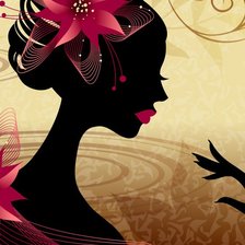 Схема вышивки «Девушка с цветком»