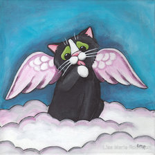 Схема вышивки «Котик Ангелочек»