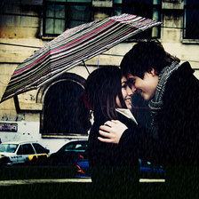 Схема вышивки «Любовь под дождём»