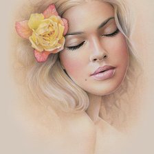 Схема вышивки «Серия "Лица" С розой»