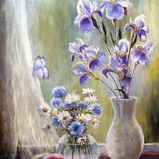 Схема вышивки «Два букета»