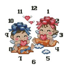 Схема вышивки «часики -малыши»