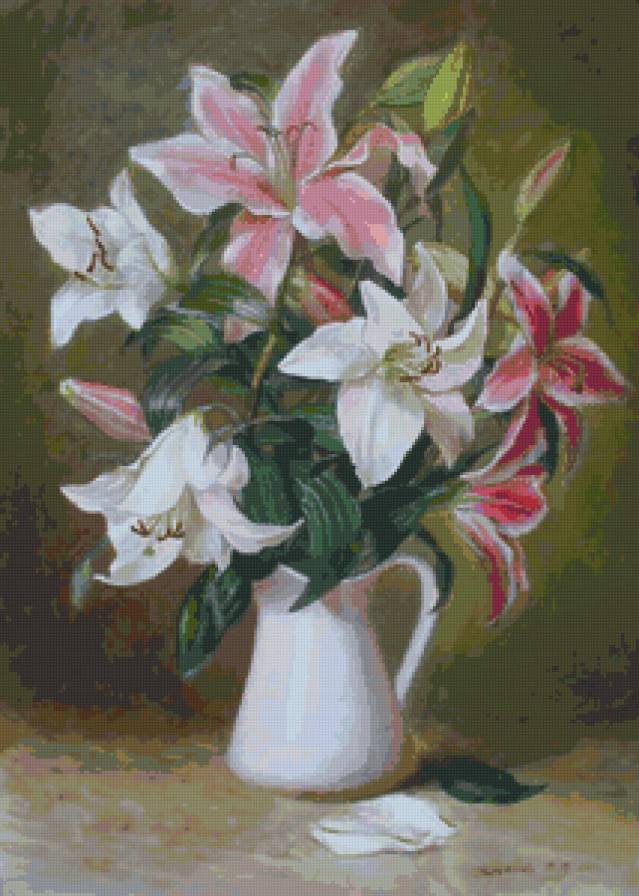 лилии в кувшине - лилии, кувшин - предпросмотр