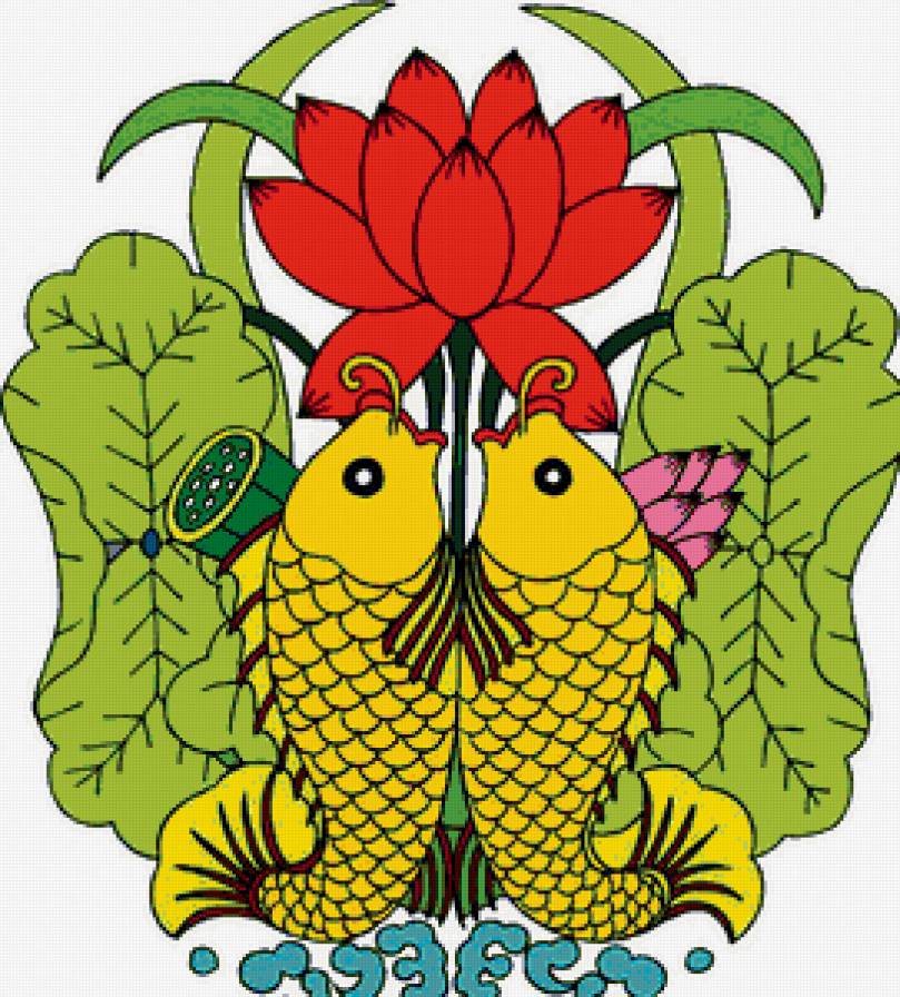 сюжет для подушки - рыбки - предпросмотр