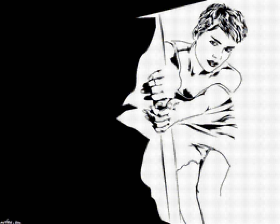 девушка - черно - белая, .девушка - предпросмотр