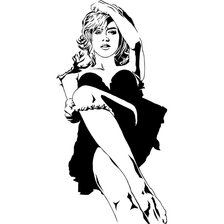 Схема вышивки «девушка в чёрном платье»