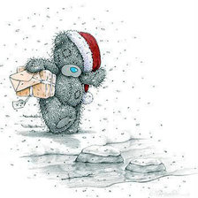 Схема вышивки «Мишка Тедди с подарком»