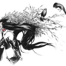 Схема вышивки «девушка с длинными волосами»