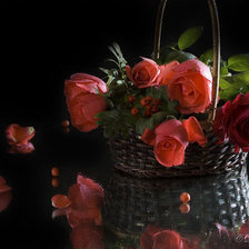 Схема вышивки «Розы на чёрном»