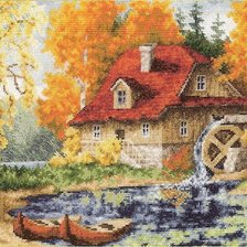 Схема вышивки «мельница осень»
