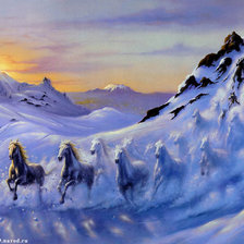 Схема вышивки «Кони»