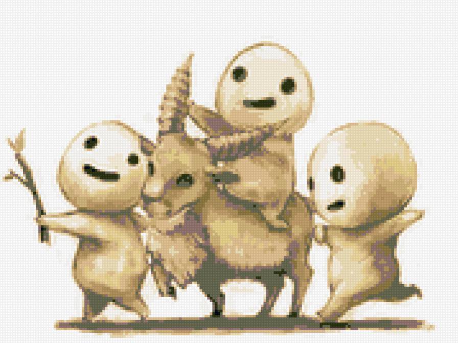 Кодама - дух леса, аниме, принцесса мононоке, кодама - предпросмотр