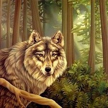 Схема вышивки «волк»