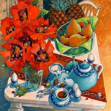 Схема вышивки «Натюрморт с маками»