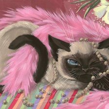 Схема вышивки «Гламурная кошечка»