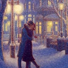 Схема вышивки «Поцелуй под снегом»