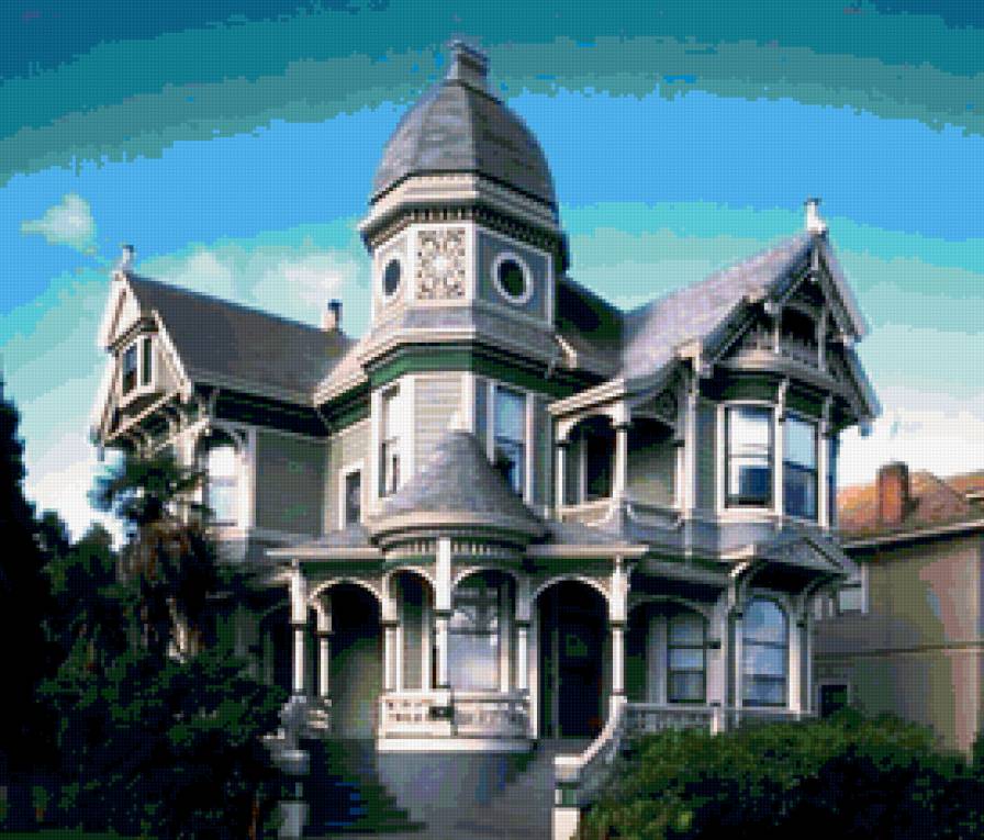 особняк - домик, коттедж, дом, особняк, деревянный - предпросмотр