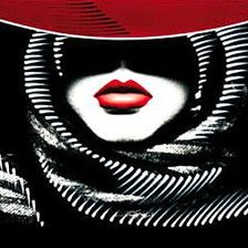 Схема вышивки «Дама в красной шляпке»