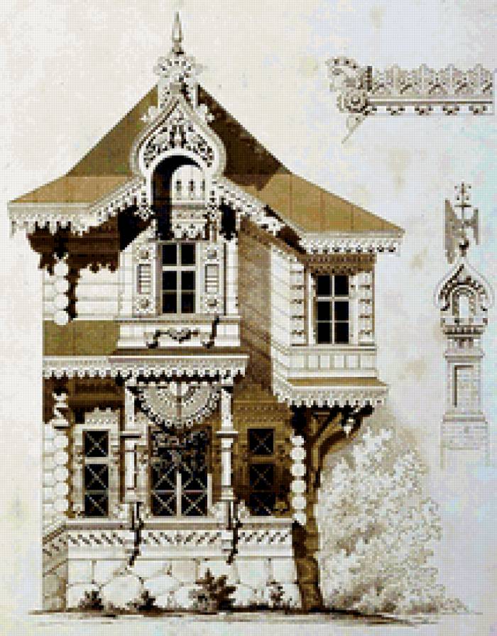 №168731 - особняк, изба, деревянный, дом, домик, терем - предпросмотр