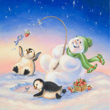 Схема вышивки «пингвинята»