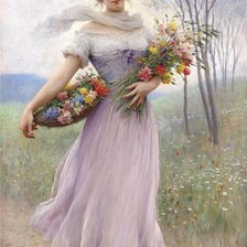 Схема вышивки «ДЕВУШКА С ЦВЕТАМИ»