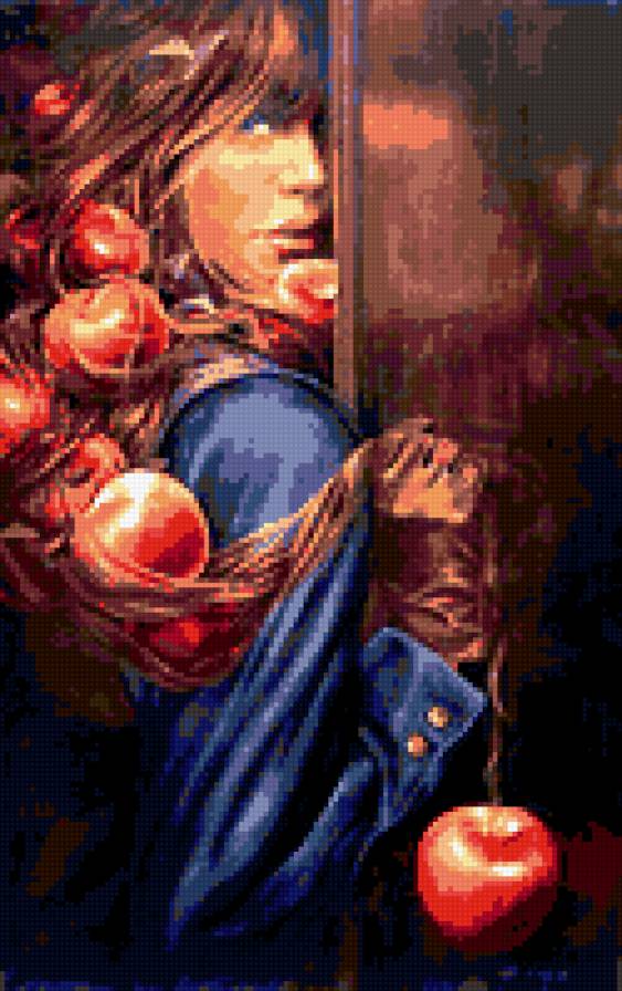 Яблоки - яблоки, девушка, женщина - предпросмотр