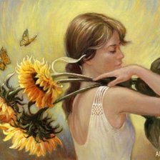 Схема вышивки «Подсолнухи»