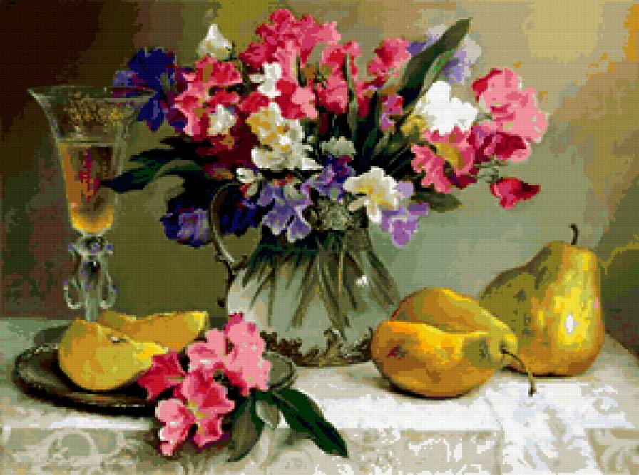 НАТЮРМОРТ С ЦВЕТАМИ - цветы, натюрморт - предпросмотр