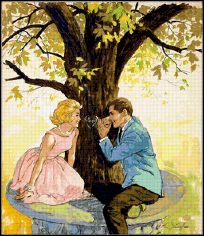 История любви - пейзаж, лето, девушка, мужчина, пара, двое, люди - предпросмотр