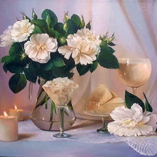 Схема вышивки «НАТЮРМОРТ С ПИОНАМИ»