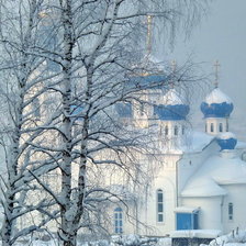 Схема вышивки «храм зимой»