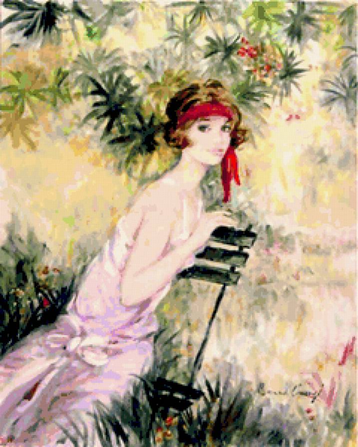 Милое ретро - женский образ, живопись - предпросмотр