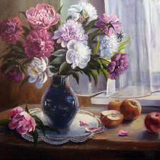 Схема вышивки «Пионы и яблоки»