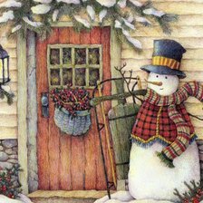 Схема вышивки «Снеговик.»