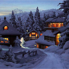 Схема вышивки «зимний пейзаж»