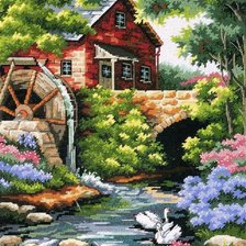 Схема вышивки «пейзаж»