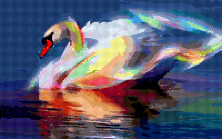 Радужный лебедь - птицы, животные - предпросмотр