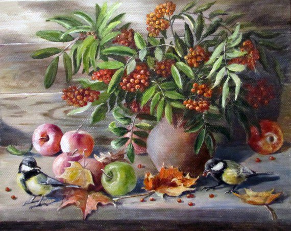 Рябина - натюрморт - оригинал
