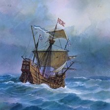 Схема вышивки «парусник»